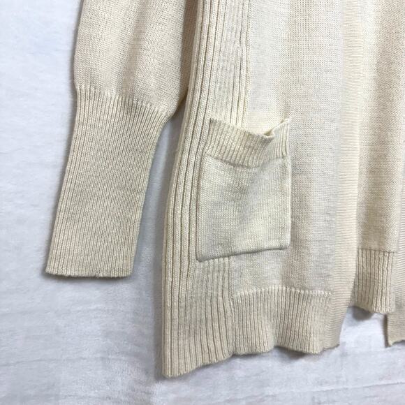 J. Crew Large Wool Alpaca Cream Cardigan Sweater‎ Warm Pockets Softgirl Stretch - Picture 2 of 10